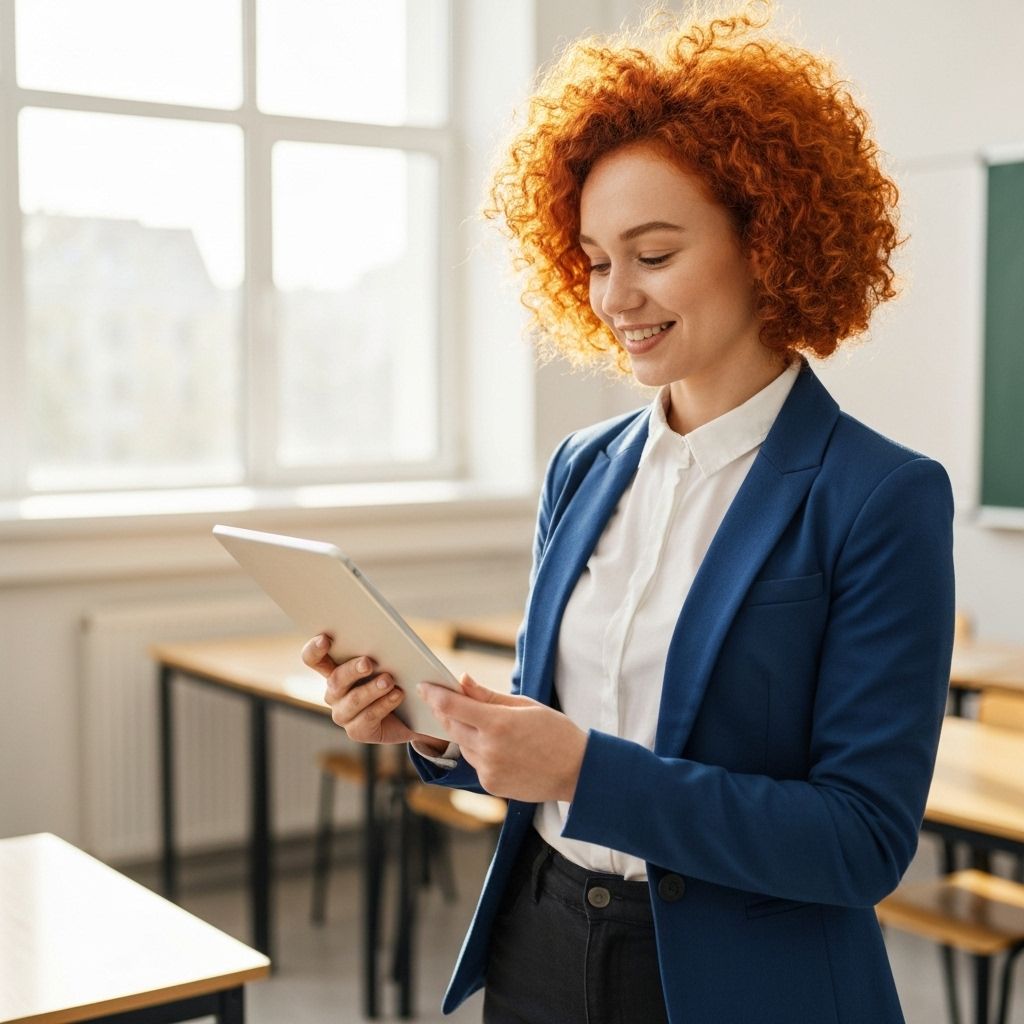 Educador profesional usando tecnología de IA